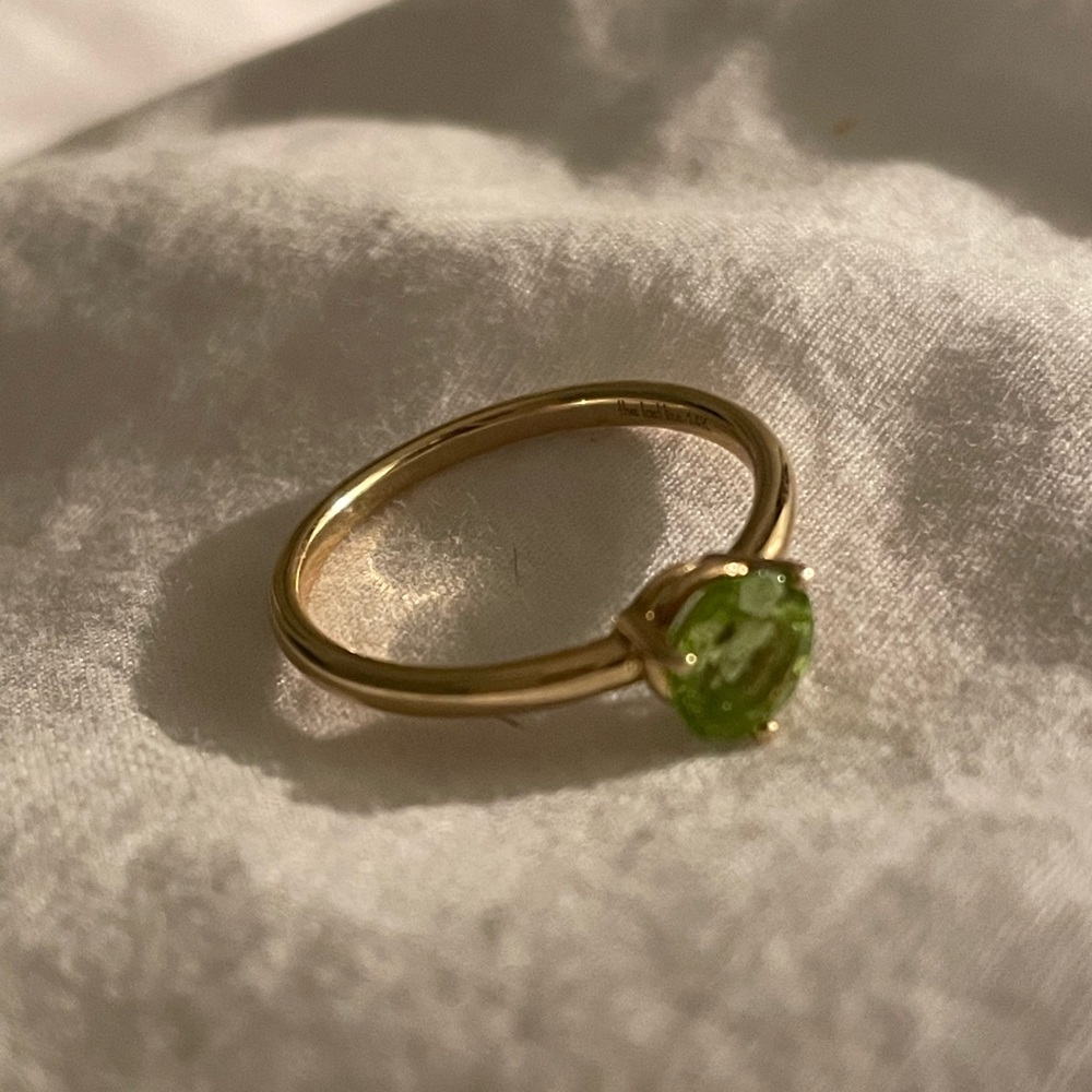 The Last Line SOLID 14k GOLD Peridot Large Solitaire Ring (7)